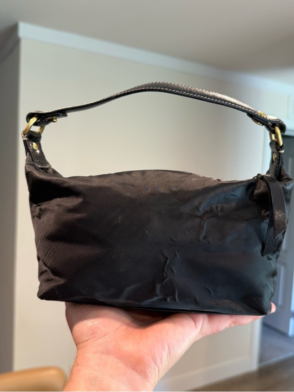 Vintage Coach mini nylon shoulder bag purse black Y2K - Picture 4 of 11